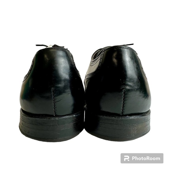 Hanover MasterFlex Dress Shoes‎ Men’s sz. 10 Black Wingtip Oxford Leather - Picture 6 of 14